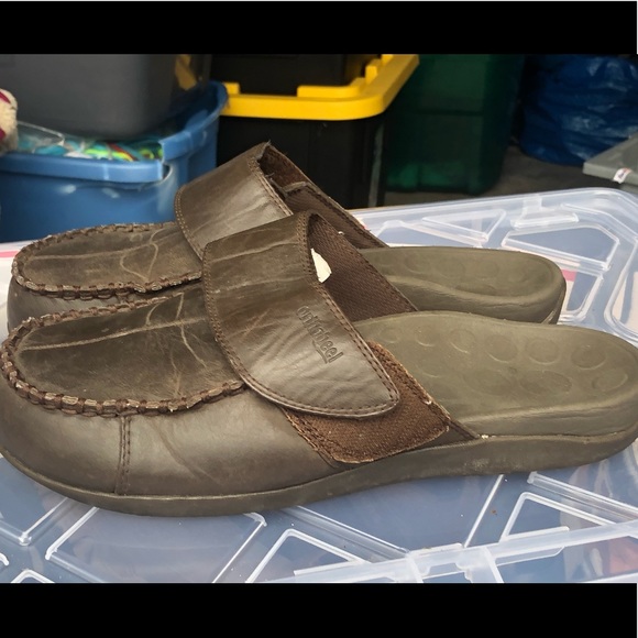orthaheel Tomales Dark Brown Leather Shoes Size 8